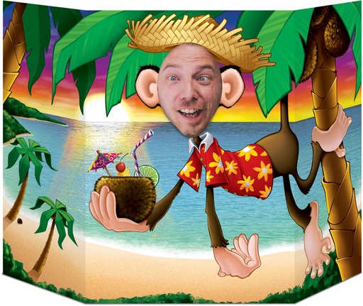 [57970] Luau Monkey Photo Prop, 94cm