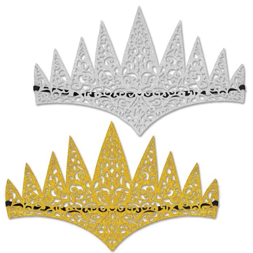 [60665] Glittered Laser Cut Tiaras