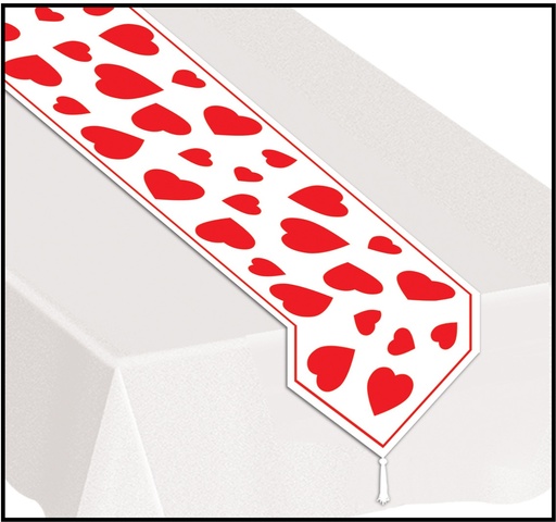 [70428] Printed Heart Table Runner, 1.8m