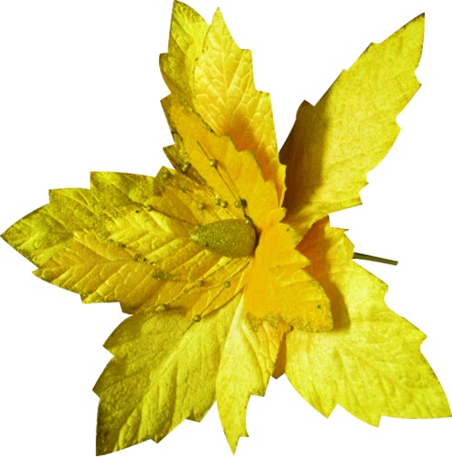 [EY11775Y-GD] Artificial Flower Beaded Poinsettia, 45cm