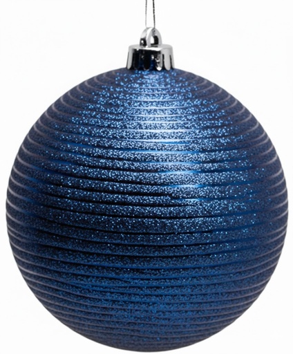 [FG040S-DB] Ribbed Glitter Ball, 4cm