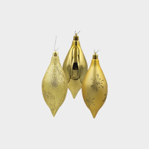 [FG169-GD] Ornament, Finial Trio, 15cm