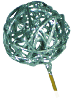[GL049S-50-S] Glittered Lata Ball with Stem, 6cm