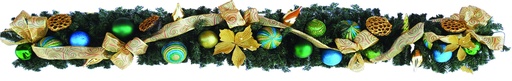 [REF029] Decorated Garland Jewel Bauble, 9' x 10"