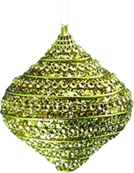[RT013] Decorative Onion with Banded Rhinestones, 8cm