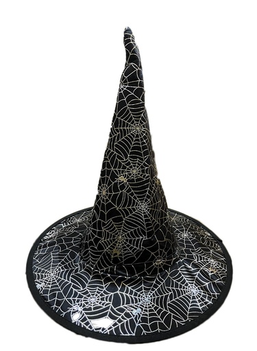 [SH9008H18-BK] Witch Hat Layered Web