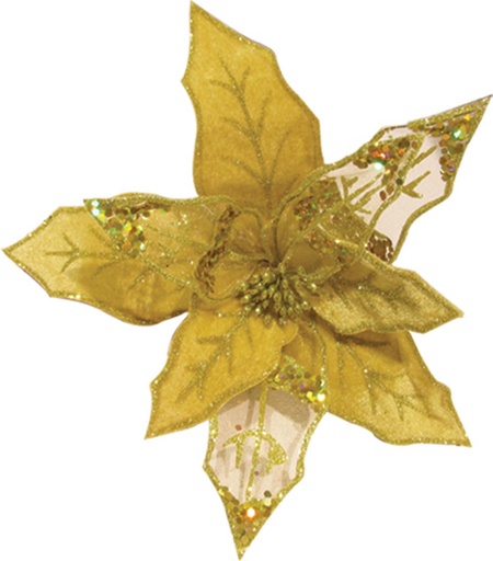 [YI035] Fabric Flower Mesh Poinsettia, 28cm