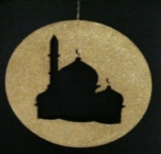 [RM124] Glittered Acrylic Moon, 28cm