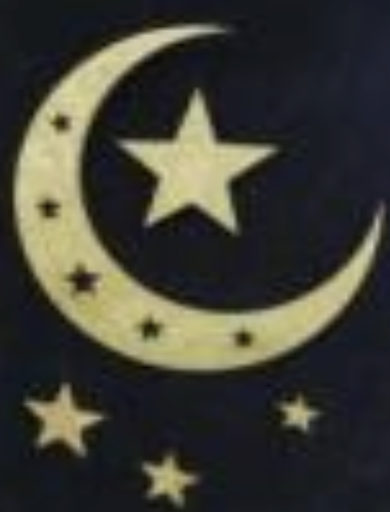 [RM135] Glitter Crescent Star Ornament, 20cm