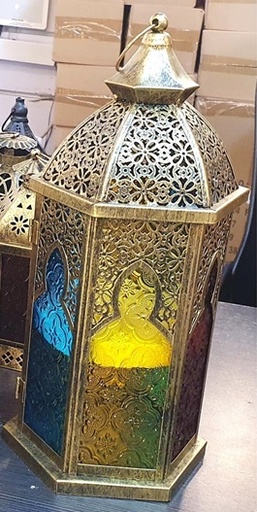 [RM176] Brushed Filigree Window Lantern, 35cm