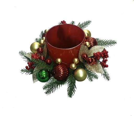 [GT018] Bauble Candleholder Wreath, 30cm