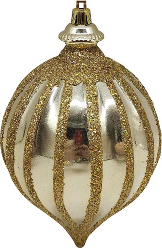 [GT047-GD] Glittered Ribbed Drop, 15cm