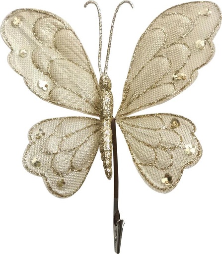 [HQ013-GD] Clip-On Butterfly, 19cm