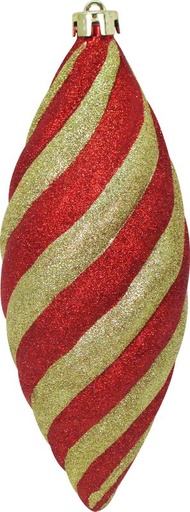 [JN110-GDR] Glittered Ridged Teardrop, 30cm