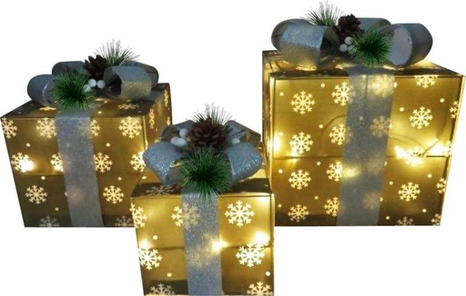 [OM087] Gift Box Snowflake Pine Set, 15-25cm