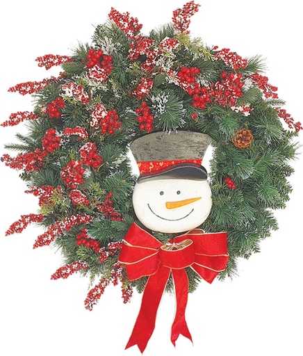 [REF231] Decorated Wreath with Snowman