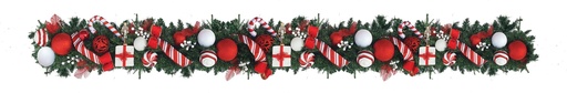[REF234] Decorated Garland Peppermint Candy, 9' x 10"