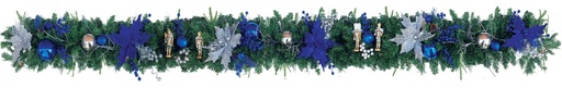 [REF235] Decorated Garland Nutcracker Blue, 9' x 10"