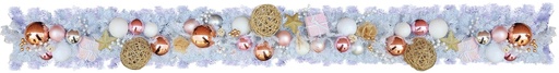 [REF242] Decorated White Garland, 9' x 10"