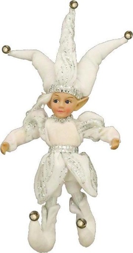 [TP102] Silver Trim Hanging Jester, 30cm