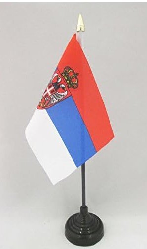 [LN004-SE] Serbia Table Flag, 21cm
