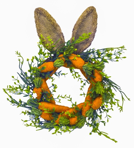 [SA091] Carrot Bunny Wreath, 45cm