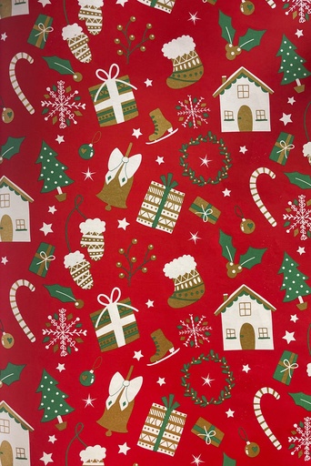 [LI055] Printed Gift Wrap Nordic Icons, 10m