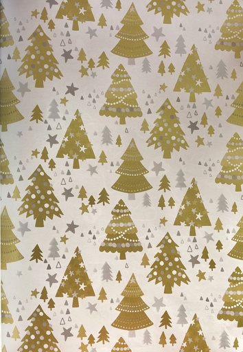 [LI060] Printed Gift Wrap Scandi Trees, 10m