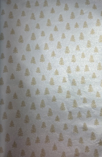 [LI066] Printed Gift Wrap Gold Firs, 10m