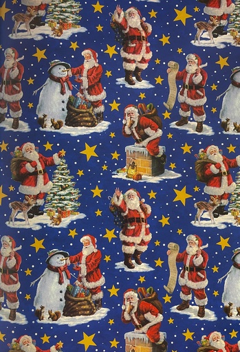 [LI067] Printed Gift Wrap Storybook Santa, 10m
