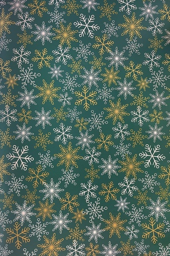 [LI070] Printed Gift Wrap Outline Snowflakes, 10m