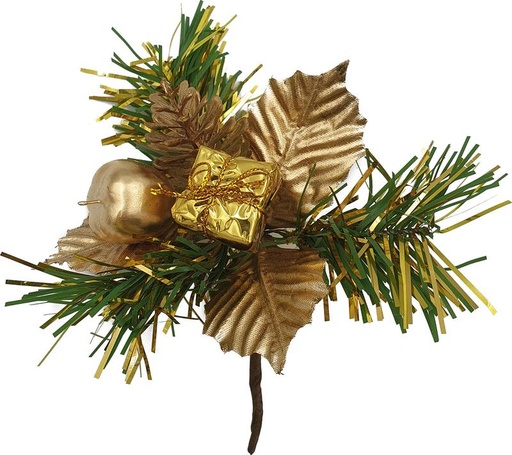 [DZ025-GD] Christmas Pick, Gift Apple Pinecone, 14cm