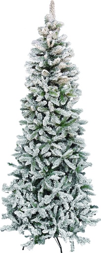 [DE015-08GT] Flocked Slim Tree, 8'