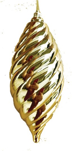 [GT081-GD] Ridged Teardrop Ornament, 20cm