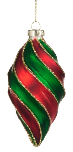 [GW015-B] Swirl Glass Ornament, 12cm
