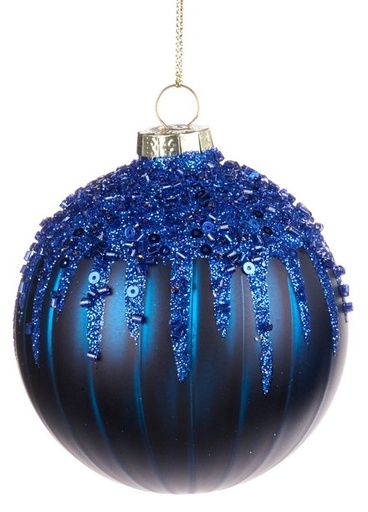 [GW017-A] Sequined Glass Icicle Drip, 8cm