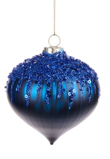 [GW017-C] Sequined Glass Icicle Drip, 6cm