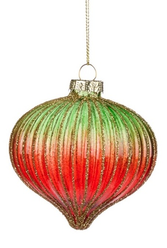 [GW024-C] Ribbed Glass Bauble, 6cm