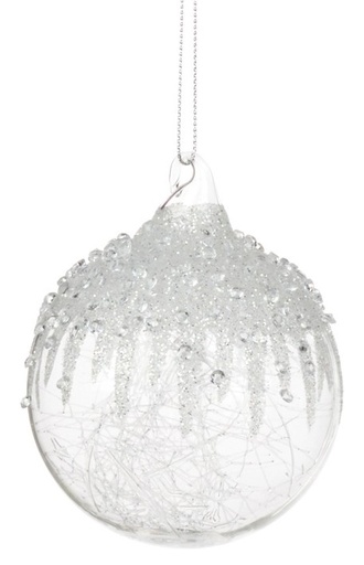 [GW029-A] Textured Glass Ornament, 8cm