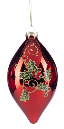 [GW034-B] Holly Berry Glass, 15cm