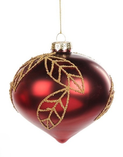 [GW035-C] Leaf Glass Bauble, 7.5cm