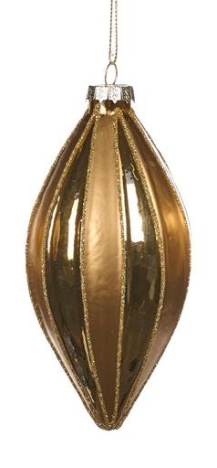[GW043-B] Striped Glass Bauble, 12cm