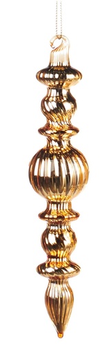 [GW044-A] Ribbed Glass Finial, 16cm