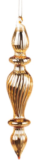 [GW044-B] Ribbed Glass Finial, 16cm