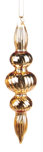 [GW044-C] Ribbed Glass Finial, 16cm