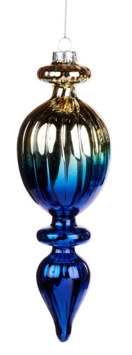 [GW045-A] Ribbed Gradient Glass Finial, 18cm