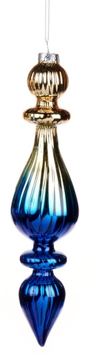 [GW045-C] Ribbed Gradient Glass Finial, 21cm