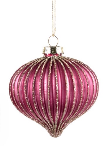 [GW048-C] Ribbed Glass Bauble, 6cm