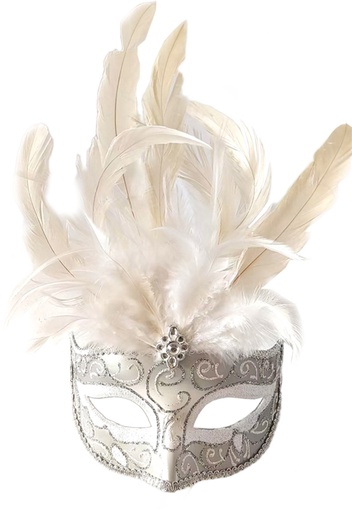 [ML003-SW] Feather Mask Floral Crest Plume