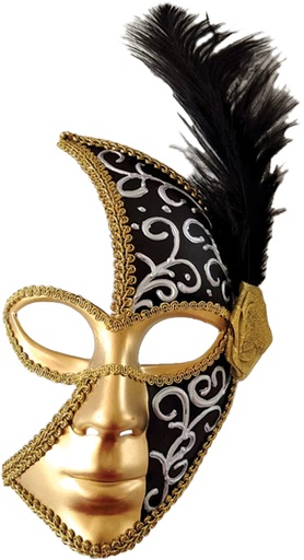 [ML007-BKGD] Feather Mask Crescent Panel